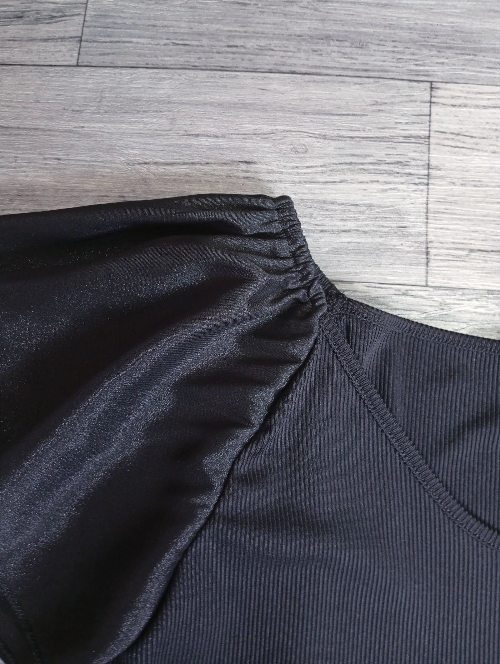 Blusa com mangas de chiffon e babados Organza Cap Romantic Retro Coquette Mesh em camadas com voilagem Preta P – photo 5
